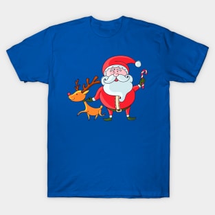 Santa with Rudolph T-Shirt